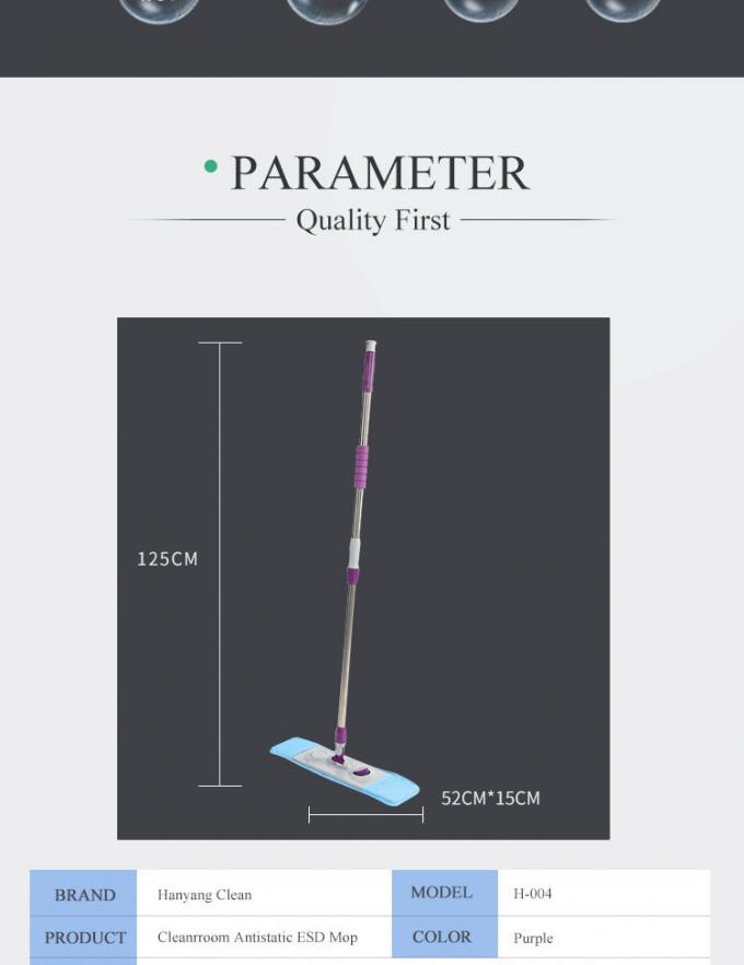 Cleanroom microfiber adjustable esd antistatic cleaning mop