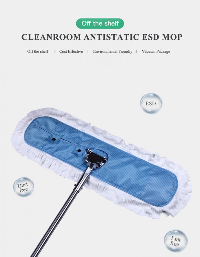 110*17cm Cleanroom Antistatic esd microfiber cleaning flat mop