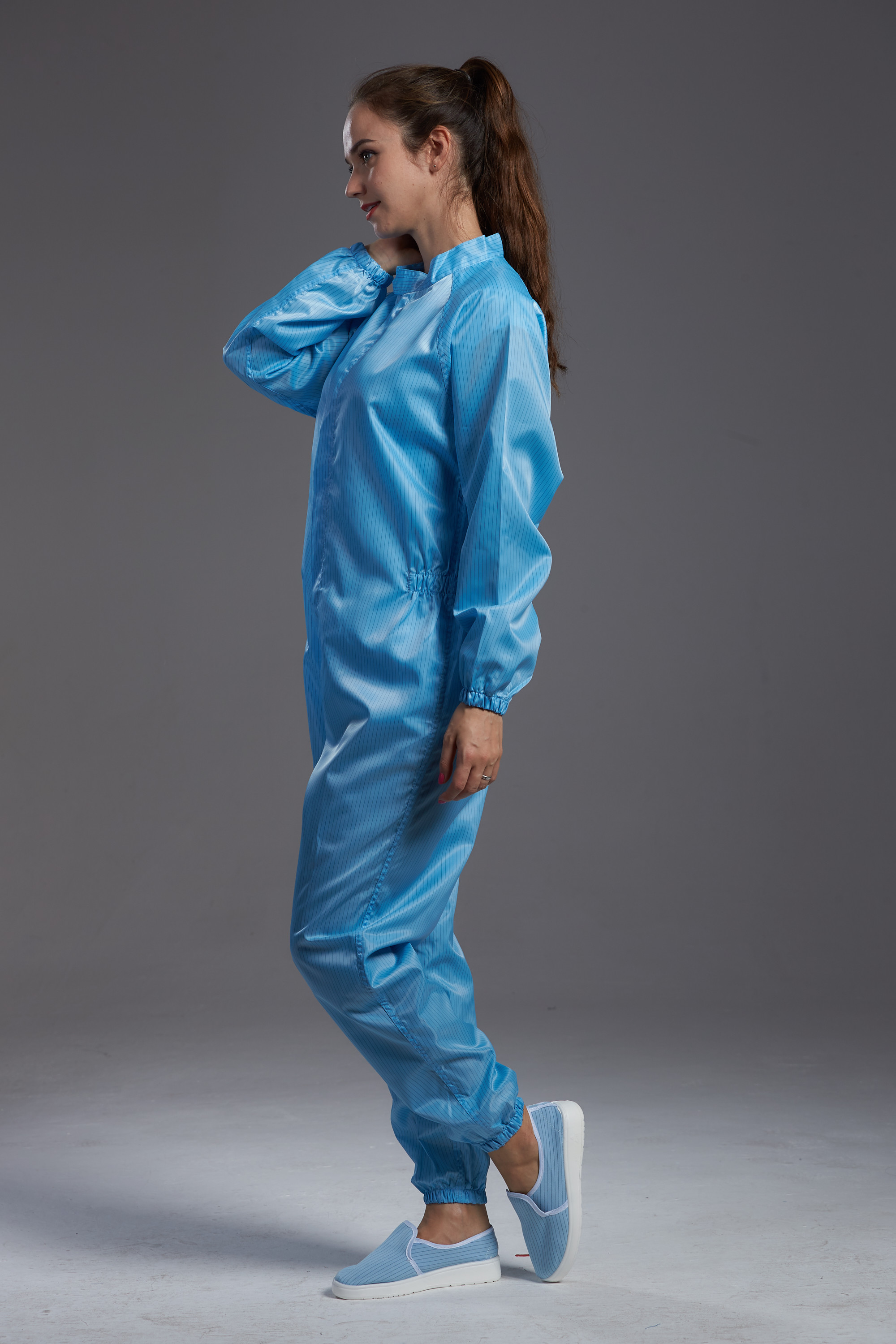 Anti static ESD blue color resuable autoclavable coverall garments