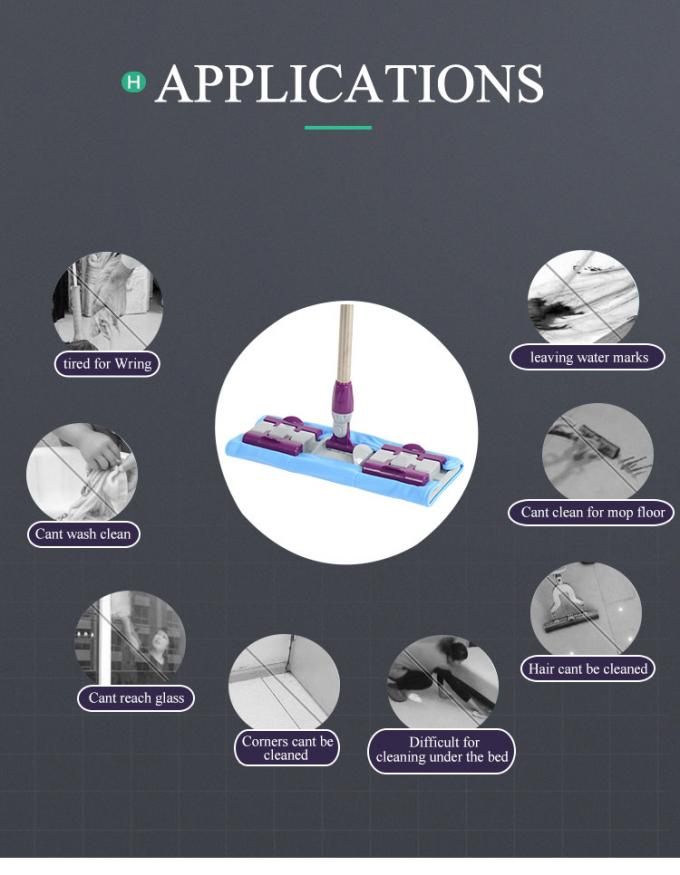 Anti Static Floor Mops , Microfiber Floor Dust Mop With 11.5*33.5cm Mop