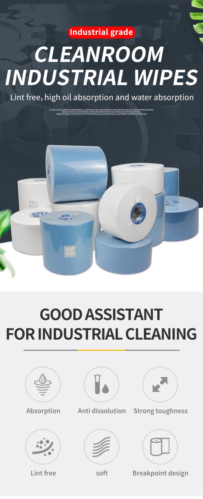 Heavy Duty Nonwoven Industrial Cleaning Wipes Roll Industrial Wiping