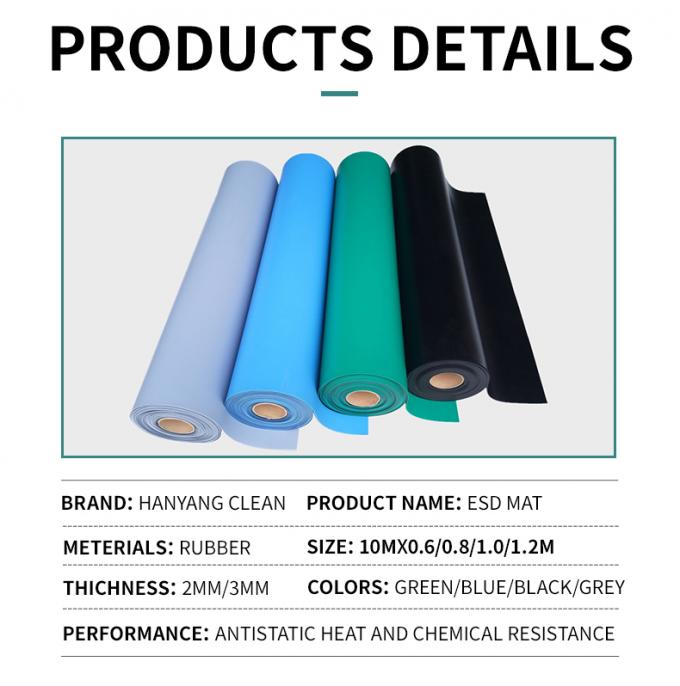 Green ESD Table Mat 1m x 10m Anti-static Rubber Workbench Mat