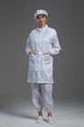 Resuable Anti Static ESD cleanroom labcoat  white color with conductive fiber suitable for hospital
