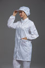 Anti Static ESD Labcoat Garment Resuable Class1000 straight open stand collar durable white in SMT Workshop