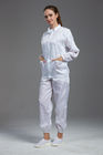 Anti Static Esd Garments white color jaket and pants  dust free for electronic industry