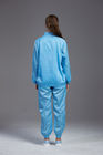 ESD anti static Protective Coverall Suit with condutive fiber blue color washable jacket and pants