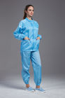 High Efficiency ESD Anti Static Jacket and pants blue color Size Customized ISO 9001 Approved