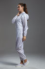 Anti static ESD white color autoclavable sterilized hooded coverall for class 100 cleanroom
