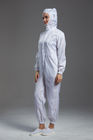 Anti Static ESD autoclavable cleanroom white color coverall garment with hood  for class 100