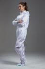 Anti Static ESD autoclavable cleanroom hooded white garment coverall with shoes cover for class 100