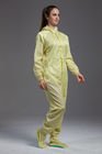 Anti static autoclavable ESD yellow hooded coverall garment with shoes cover for class 100 workshop