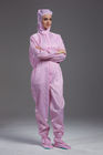 Anti static autoclavable sterilization ESD cleanroom pink coverall with hood in the class 100 workshop