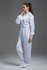 Anti Static ESD dust-free autoclavable sterilized white color coverall with hood for class 100 cleanroom