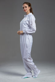 Anti Static ESD dust-free autoclavable sterilized white color coverall with hood for class 100 cleanroom