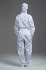 ESD anti static class 100 cleanroom white color coverall with hood and shoes cover for parmaceutical industry
