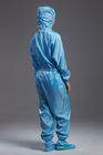 Cleanroom ESD antistatic unisex sterilization coverall with hood blue color for class 100 workshop