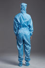 Cleanroom ESD antistatic unisex sterilization coverall with hood blue color for class 100 workshop