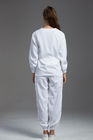 Antistatic ESD autoclavable T-shirt and pants workwear white color for parmaceutical workshop
