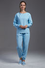 ESD anti static cleanroom autoclavable resuable T-shirt workwear blue color for class 1000 or higher