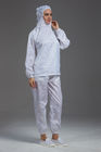 Anti static cleanroom ESD sterilized white color jacket and pant non-zipper for class 1000