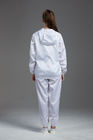 Anti static ESD white color autoclavable jacket workwear with hood for the class 100 cleanroom