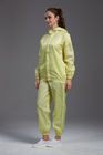 Anrti static ESD Jacket workwear reusable autoclave sterilized with hood yellow for cleamroom