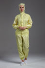 ESD antistatic autoclave sterilized jacket work wear with hood yellow for class 1000 or higher cleanroom