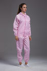 ESD anti static class 1000 cleanroom jacket  workwear autoclved sterilization pink color with conductive fiber