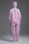 Anti static ESD sterilized class 1000 cleanroom jacket and pants pink color with hood