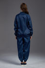 Autoclave Reusable Clean Room Garments With Lapel Jacket And Dark Blue Pants