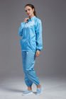 Safety Blue Anti Static Apparel , Washable Clean Room Coveralls Lightweight