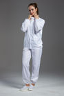 White Clean Room Garments Wear Resistant With Left Arm Pen Pocket