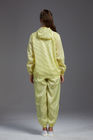 Food Processing Garment Resuable Combed Fabric yellow hooded jacket and pants yellow durable in food processing Workshop