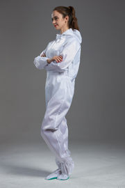 Food Processing Garment Resuable straight open zipper hooded coverall with socks dark blue durable in food Workshop