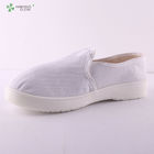 Cleanroom anti-static canvas esd shoes with PU sole lint-free white color for electronic company