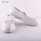High Quality PU Sole White Leather Antistatic Cleanroom Mesh Shoes