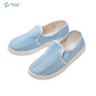 Food factory cleanroom stripe canvas PVC outsole shoe esd antistatic dustproof shoes