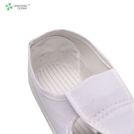Cleanroom high quality antistatic pvc sole upper canvas anti slip esd work shoe with four holes