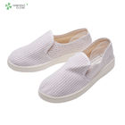 Factory cleanroom stripe canvas PVC outsole shoe breathable esd antistatic workshop shoes