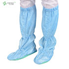 Blue stripe antistatic ESD cleanroom booties anti slip PVC safety soft sole long boots