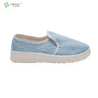 Pharmaceutical factory cleanroom stripe canvas PVC sole shoe breathable esd antistatic shoes