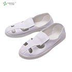 Wholesale Factory white four eyes breathable esd electronics canvas shoes for cleanroom