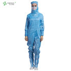 Unisex Protective Coverall Suit ESD Garment 75D / 100D Yarn Stable Performance