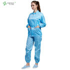 Blue Lightweight Polyster ESD Anti Static Jacket Ant Pants For Electronic Industry