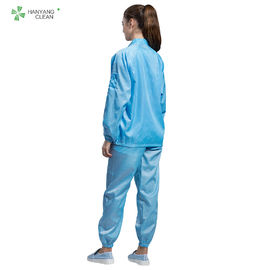 Laundering Durability ESD Anti Static cleanroom Jacket and pants, blue color dust proof