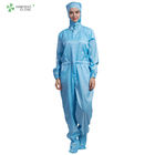 Food Processing Anti Static Suit Dust Proof Clothing Straight Open Button Lapel Gown