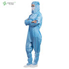 S - 5XL Size Anti Static Garments Blue Color With Hoods And Face Mask
