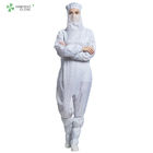 White Color Clean Room Garments Terilization With Hood Pen Holder For Class 1000 Or Higher