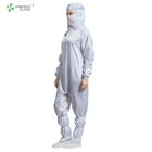 White Color Clean Room Garments Terilization With Hood Pen Holder For Class 1000 Or Higher