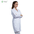100% Polyster ESD Anti Static Clean Room Lab Coats White Color With Pocket Pen Holder